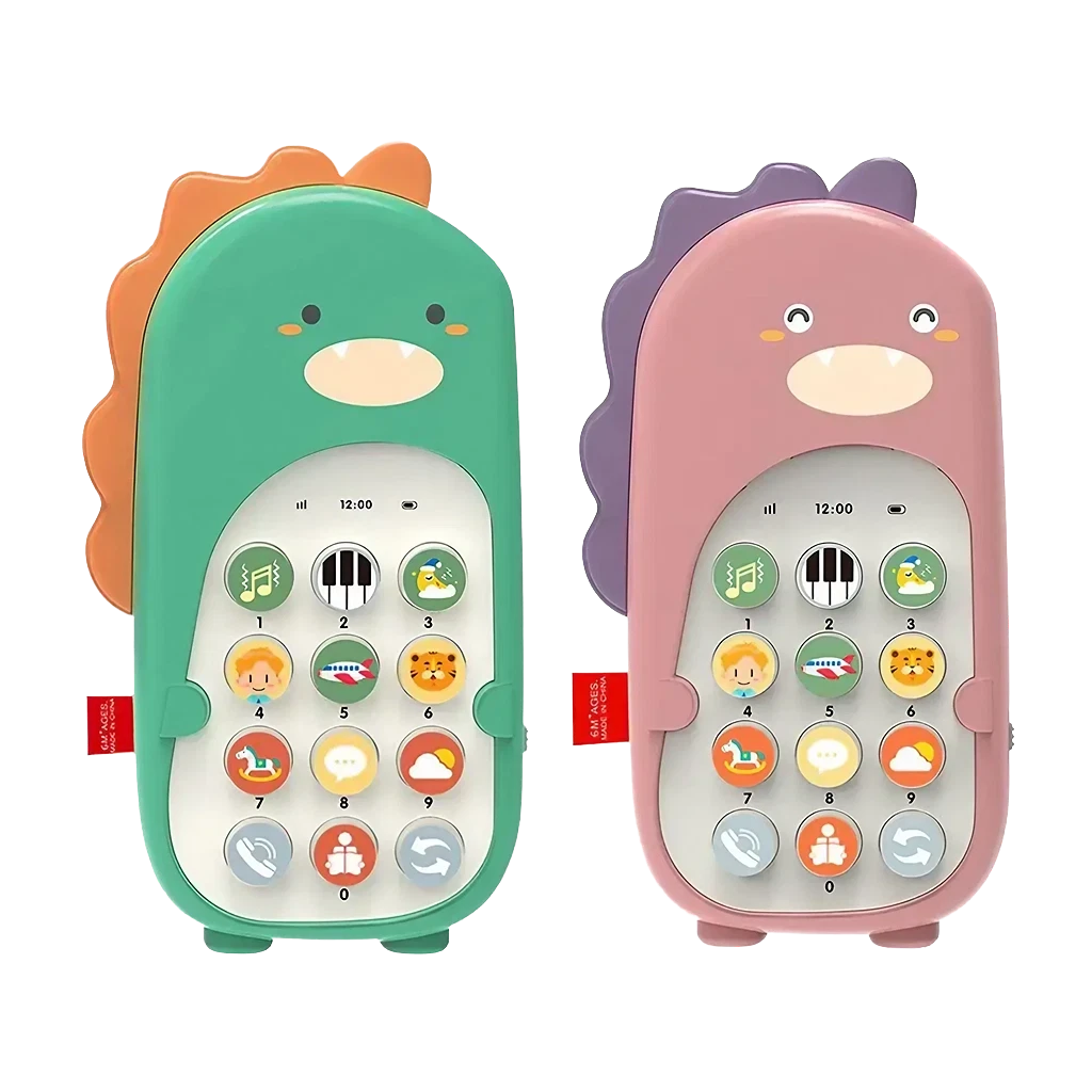 Musical cell phone with teether for babies - Baby Cel dino