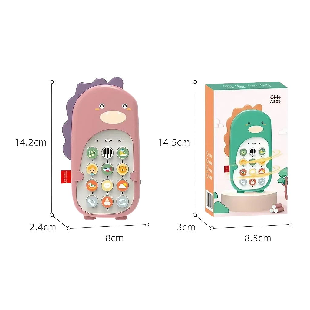 Musical cell phone with teether for babies - Baby Cel dino