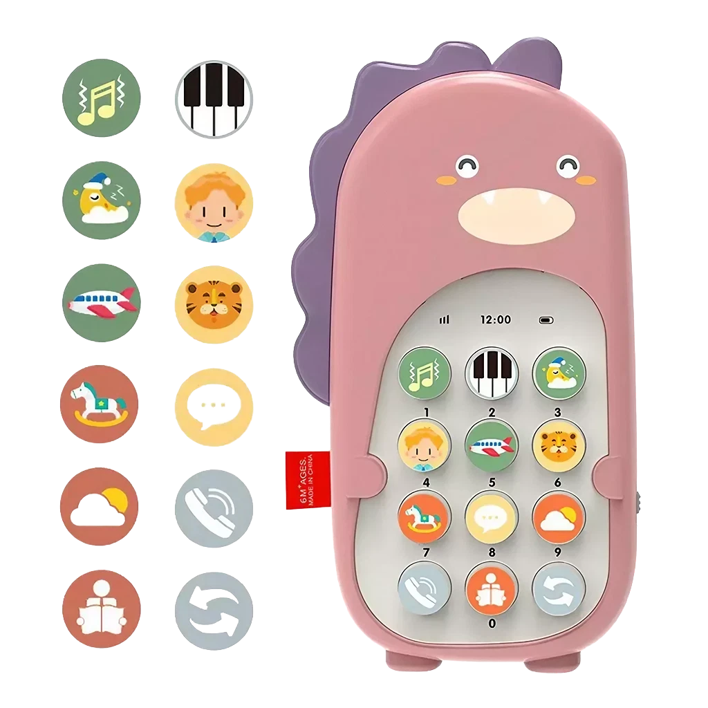Musical cell phone with teether for babies - Baby Cel dino