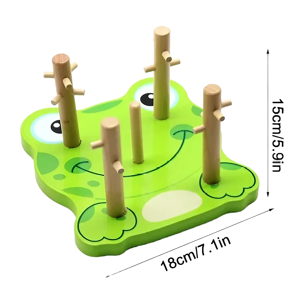 Difficulty Frog with Wooden Lacing Geometric Figures