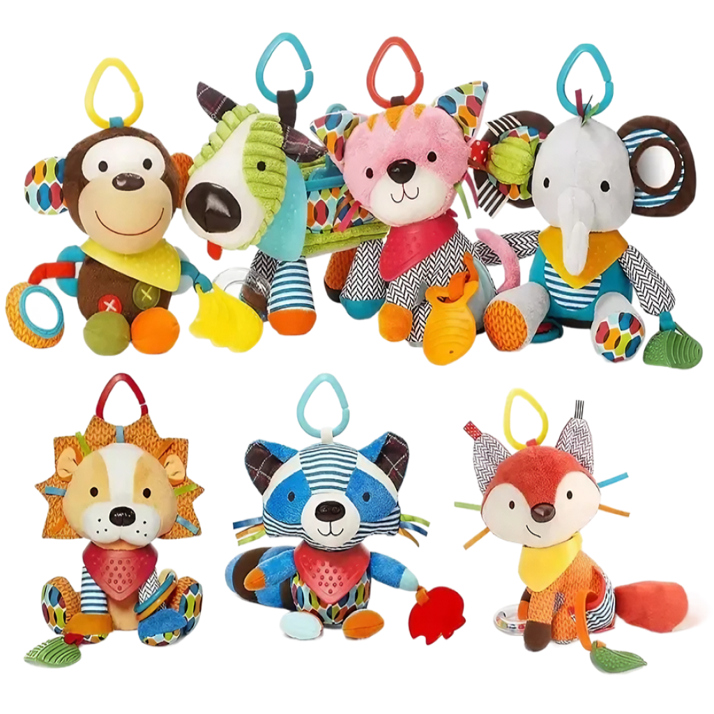 PELUCHE SENSORIAL - SONAJERO CON MORDEDOR PARA BEBE