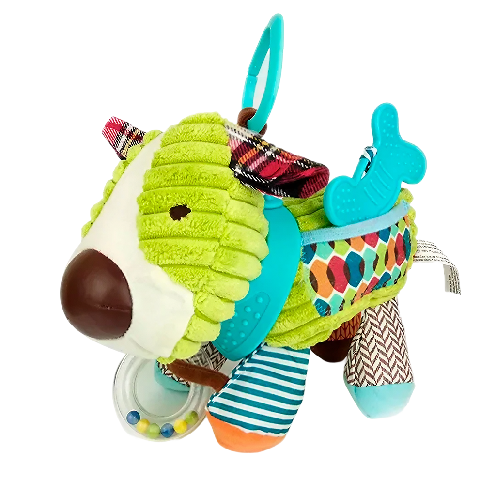 PELUCHE SENSORIAL - SONAJERO CON MORDEDOR PARA BEBE