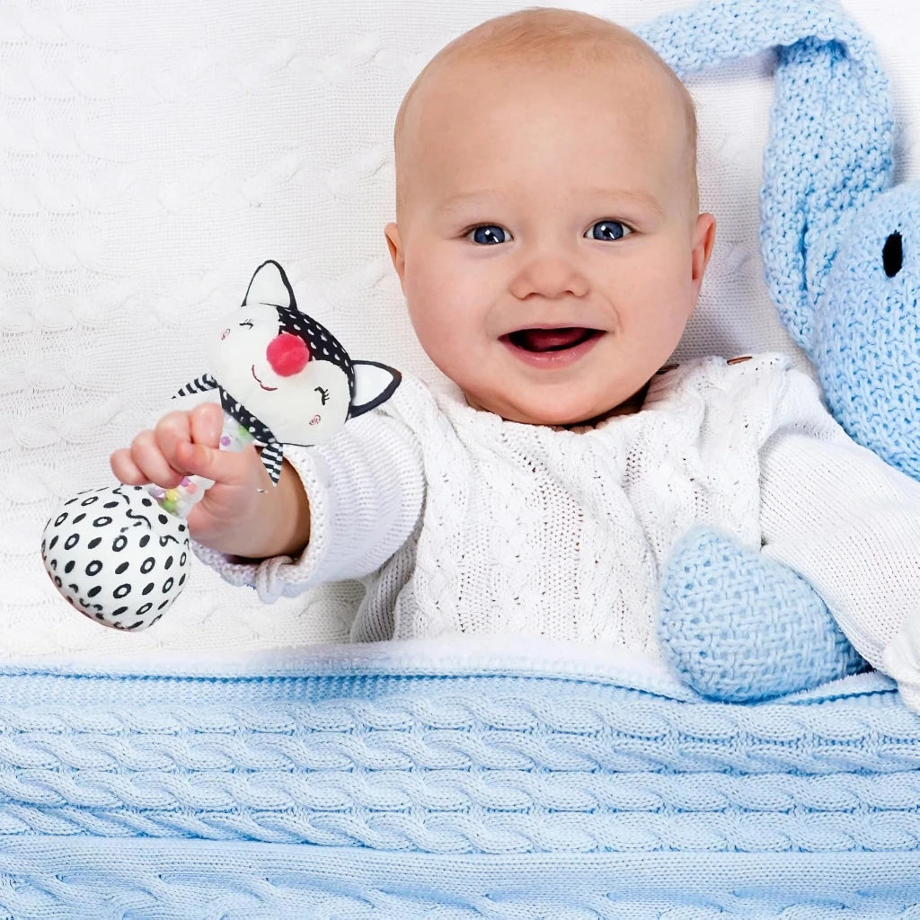 SONAJERO BLANCO Y NEGRO PARA BEBES