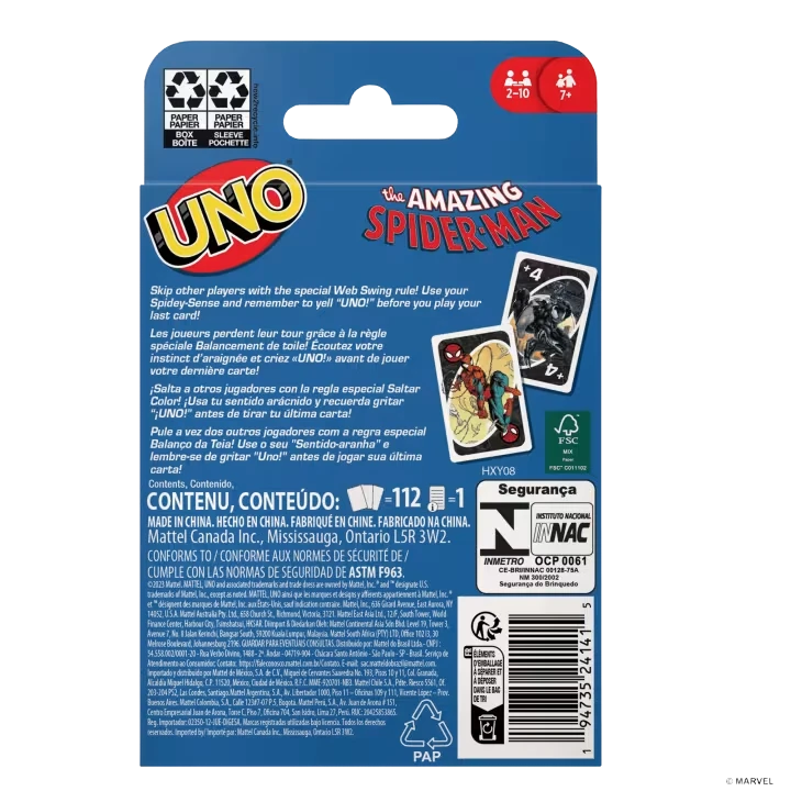 Uno Spiderman  - Mattel